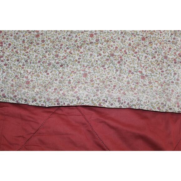 VTG 80s JCPenney Brown Floral Lace Comforter Dust Ruffle Shams 4 PC Set Queen - Picture 7 of 14